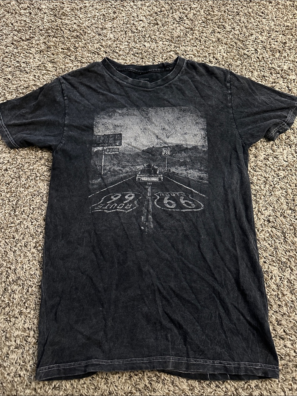 Maurices Black Short Sleeve Graphic Route 66 Tee (MRO)